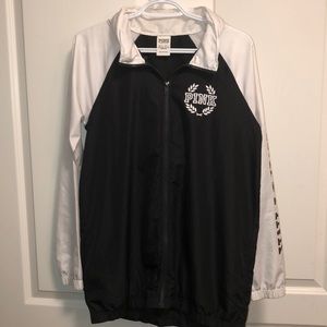 Pink Zip Up Hood Windbreaker Jacket Waterproof